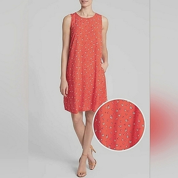 Gap Vermillion Womens Floral Sleeveless Midi Tank Dress in Rayon SzXS NWT - Picture 2 of 13